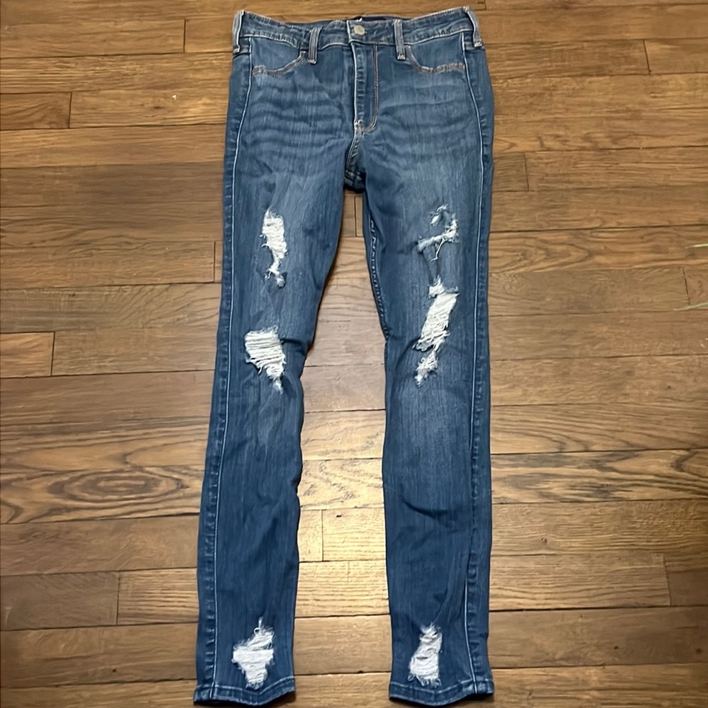 Hollister High Rise Ripped Skinny Jeans Size 5S